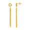 Earrings with Love Knots and Tassels in 14k Yellow Gold
